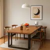 Mesa de Jantar para Sala de Estar Doméstica 2025 Nova Pequeno Apartamento Retangular Mesa de Jantar Simples Aluguel Mesa de Jantar e Cadeira Combinação
