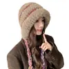 Gorro de Punto Estilo Fairtown para Mujer, Gorro de Invierno Vintage, Gorro Bolsa, Gorro de Lana Cálido para Protección de Orejas