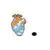 Broche de corazón de pintura al óleo original de Van Gogh transfronterizo innovador insignia de viscera marina faro metal goteando ropa