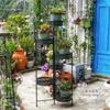Soporte de escalera de hierro de seis macetas para flores, jardín de rábano verde, balcón, sala de estar, florería, soporte para macetas de piso para interiores