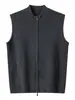 Novo colete de tricô quente de cashmere 100% puro, casual, com zíper e gola alta, moda outono e inverno para homens