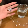 Nuevo Collar Ajustable de Perlas Mariposa, Cadena de Clavícula de Lujo Ligero de Nicho de Gama Alta, Elegante Accesorio de Cadena para Suéter