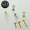 Item Popular Transfronteiriço: Piercing Labial de Titânio F136 6-10mm com Brincos de Zircônia em Formato de Flor, Piercings de Cartilagem, Atacado de Fábrica em Estoque