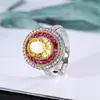 2024 nueva joyería Huabi diamante de alto carbono corte flor de hielo diamante amarillo temperamento traje retro 8*10-6-* 8