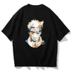 Camiseta de manga corta Naruto de dibujos animados estilo Naruto crayón verano deportiva estilo europeo y americano