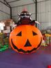 Gato Inflable de Halloween en Cuclillas Calabaza Modelo Inflable Decoración Festiva Accesorios de Halloween Modelo Inflable de Dibujos Animados Grande
