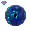 Huagang Gema de Media Perforación Esférica Ópalo Imitación Ópalo Gema Piedra Suelta Azul Oscuro Perlas de Ópalo Artificiales Op14