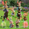 Juego de 8 letreros para el jardín de Pascua con luces LED solares para celebrar la Pascua