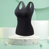Chaleco térmico sin costuras con almohadilla en el pecho ropa interior sin sujetador para mujer cepillado otoño e invierno fino para llevar debajo se puede usar afuera bottoming