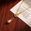 Collar de Calabaza de Plata de Ley S925 para Mujer INS Versátil Estilo Coreano Moda Oro 18K Diseño de Nicho Cadena Ligera de Lujo para Clavícula