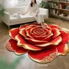 Alfombra de Dormitorio con Forma de Flor Estéreo 3D Felpudo para Suelo de Baño Terciopelo de Cristal Absorbente Antideslizante para Lavabo de Baño
