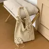 Nuevo Bolso de Hombro Tejido Estilo Coreano de Shuai Mijia, Bolso Cubo Hueco de Moda, Bolso de Axila, Bolso de Paja Floral para Vacaciones
