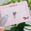 Clavo de Hueso de Oreja con Cabeza de Gato Kt Lindo Acero de Titanio Rosa Dulce Pequeño Clavo de Oreja Roscado de Acero de Titanio Clavo de Hueso de Oreja Coclear para Mujeres