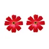 Europeos y Americanos Exagerados Simples Moda Festiva Tela Flor Artificial Flor Grande Pendientes Pendientes Románticos Versátiles Venta al por mayor