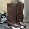 Estación Europea E Zapatos de Mujer 26 Otoño Invierno Moda Suave Piel de Becerro Encerada Punta Cuadrada Pequeña Slip-on Tacón Plano Aumento Oculto de Altura Botines de Cuero