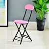 Silla Plegable Silla de Comedor Doméstica Silla Simple Silla de Ocio con Respaldo Taburete de Dormitorio Silla de Balcón Taburete Redondo Portátil para Adultos