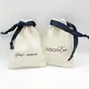 Nova Bolsa de Algodão com Bambu e Cordão para Embalagem e Armazenamento de Joias, Mini Saquinho de Algodão Requintado, Pode Adicionar Logo