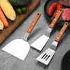 Espátula Multifuncional de Aço Inoxidável com Cabo de Madeira Estilo Japonês para Teppanyaki, Panqueca de Pegada Manual e Cozinha