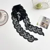 Bufanda Larga Fina Estrecha de Encaje Estilo Francés para Mujer Primavera Otoño Verano Corbata para el Cabello Bufanda de Protección para el Cuello Decoración de Corbata