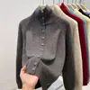 Fábrica de Jerseys Dalong Invierno Nuevo Jersey de Punto Grueso de Cuello Alto para Mujer Holgado Informal Prenda Interior Base