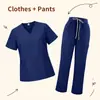 Ropa Personalizable para Lavarse las Manos Uniformes de Doctor Enfermera Bordados Pantalones Rectos de Manga Corta Ropa de Trabajo para Quirófano Trajes Quirúrgicos Uniformes de Trabajo al por Mayor