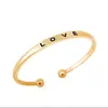 Pulseira Aberta Cross-border AliExpress Versão Coreana Simples LOVE com Escrita Pulseira de Amor Moda Simples Atacado de Fábrica