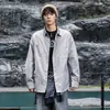 Camisa Jeans Masculina Manga Longa Primavera e Outono Tendência Americana Pesada Bonita Lavada Jaqueta Casual Retrô