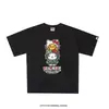 Camiseta de manga corta Bape estilo coreano transfronteriza, nueva co-marca Sanrio, caricatura linda, corte holgado, al por mayor