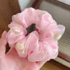 Novo Scrunchie Flor de Renda Primavera Verão Doce de Alta Qualidade Elástico de Cabelo para Rabo de Cavalo Feminino Acessórios de Cabelo Atacado