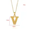Venda Quente Transfronteiriça Moda Simples 26 Letras Inglesas Pingente Imitação Ouro 18K Colar de Aço Inoxidável de Alta Qualidade Atacado