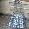 Novo produto de outono: Bolsa de saco com cordão de cetim com bolinhas, estilo doce e fofo, para mulheres, moderna e versátil