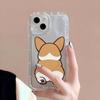 Vista Traseira de Corgi Adequado para Capa de Celular Apple 16 Pro Max iPhone 17 Capa Protetora 12 Silicone Macio 15 Desenho Animado