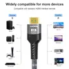 1036- Cable HDMI 2.1 8K60Hz de Alta Definición con Malla Trenzada para Consolas de Videojuegos, Transmisión de Alta Definición 8K E-Sports