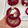 Lazo para el cabello de Satén Rojo de Alta Gama, Suave y Fácil de Usar, para Peinados de Cola de Caballo Baja y Moños, Cuerda para el Cabello, Accesorio Elástico para el Cabello para Mujeres