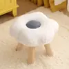 Taburete Pequeño con Forma de Flor para Uso en Casa, Otomana Linda de Moda con Forma de Nube, Asiento para Sala de Estar, Taburete para Cambiarse los Zapatos en el Dormitorio de los Niños