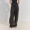 REWEA/Calça Mágica da Moda Tencel Algodão Cintura Elástica com Cordão Calças Casuais Levemente Curvas
