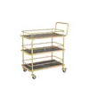Carro móvil estilo nórdico, carrito de almacenamiento de alta gama, carrito de bebidas para hotel, carrito de comedor de hierro forjado multicapa dorado, carrito de entrega de alimentos para restaurante