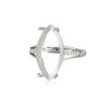 Montura de Anillo de Plata de Ley S925, Montura de Anillo Forma de Ojo de Caballo para Mujer 3*6*11 7*12 Montura de Anillo Simple de Ojo de Caballo Ámbar