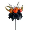 Decoración Halloween Transfronteriza Rosas Negras Decorativas Calabaza Festival de Fantasmas Decoración de Fiesta Decoración de Acción de Gracias Esquejes