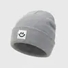 Gorro de Punto para Bebé con Cara Sonriente Lindo Transfronterizo, Gorro de Lana Infantil Moderno y Versátil, Gorro de Punto con Cara Sonriente de Otoño e Invierno, Gorro Infantil