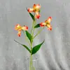 Nova Flor Artificial Estilo Pintura a Óleo Pequena Flor de Orquídea Íris Falsa para Vitrine de Shopping, Arranjo Floral, Casamento e Decoração de Casa