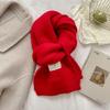 Bufanda Coreana de Color Sólido para Mujer Invierno Lana Estudiante Bufanda Blanca Protección para el Cuello Suave Cera Tejido Etiqueta Cálida para Hombre