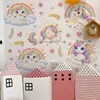 Tj16012 Pegatina de Pared Unicornio Soñador Arcoíris Dorado Foil Dormitorio Sala de Estar Habitación Infantil Decoración de Fondo Pegatina de Pared Autoadhesiva