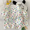 Pijama Dulce de Dibujos Animados Transfronterizo para Mujer Xia Yunduo Algodón Manga Corta Pantalones Cortos Niñas Cuello Redondo Se Puede Usar Fuera de Casa Conjunto de Ropa para el Hogar