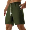 2025 Shorts de Verão Amazon Transfronteiriços Masculinos Roupa Externa Solta Nova Cor Pura Quadrado Pequeno Esportivo Casual Calças Retas