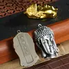 Forma de Cabeza de Buda Tathagata con Relieve Metálico Encendedor Inflable a Prueba de Viento Colgante Regalo Personalizado Creativo de Gama Alta Venta al por Mayor