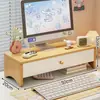 Soporte elevador para computadora de escritorio con base para pantalla, bandeja para teclado y cajón para organización de escritorio de oficina