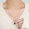 Collar de Cadena de Caja Fina de 1.2 mm Normcore Japonés y Coreano con Clip y Cuentas para Mujer, Acero de Titanio Plateado, Cadena para Clavícula con Colgante, Accesorios