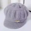 Chapéu de Lã de Inverno para Mulheres de Meia-Idade e Idosas, Avó e Mãe, Pelo de Coelho Tricotado, à Prova de Frio e Quente, Engrossado para Idosos