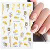 Nuevas pegatinas de uñas transfronterizas con cinta de flores de primavera y línea de hierba, pegatinas adhesivas para uñas al por mayor